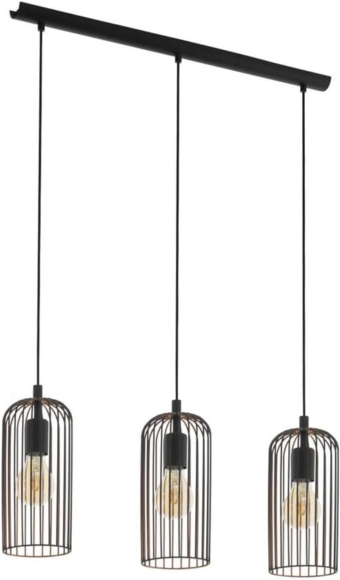 Eglo Hanglamp Almanzora 1-lichts zwart/koper 32 cm kopen? hanglampen