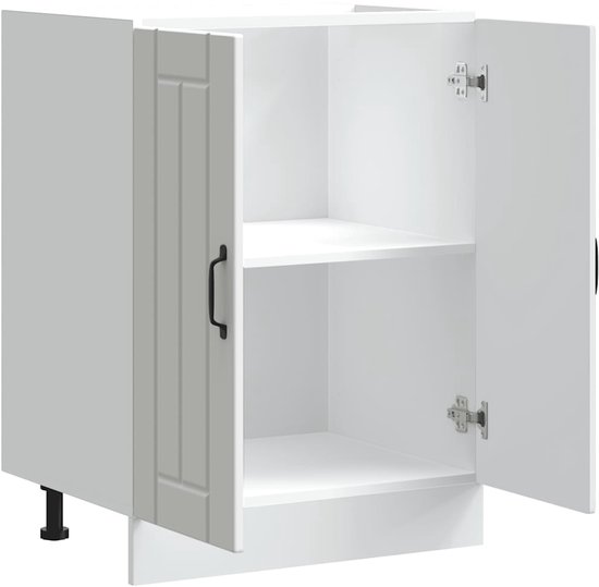 Meuble bas d'évier vidaXL Lucca Wood Blanc - Meuble bas d'évier - Meubles bas d'évier - Meuble bas de Cuisine - Meuble bas d'évier