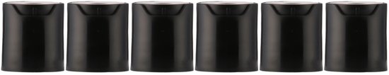 Bouteille ronde en PEHD naturel (6 x 500 ml) + bouchon noir - Sans BPA - Incassable - Bouteilles en plastique rechargeables - Avec bouchon - Bouteilles vides - Lot de 6