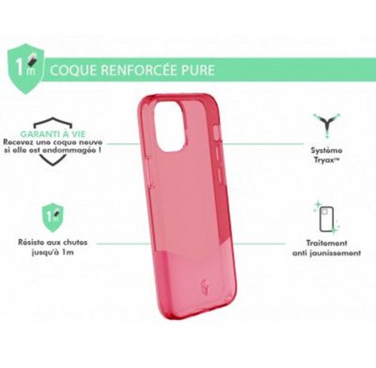 Force Case, Versterkte hoes Geschikt voor Apple iPhone 12 mini PURE, Transparant