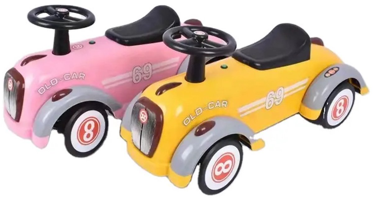 Loopauto Old Skool Geel, Loopauto Retro