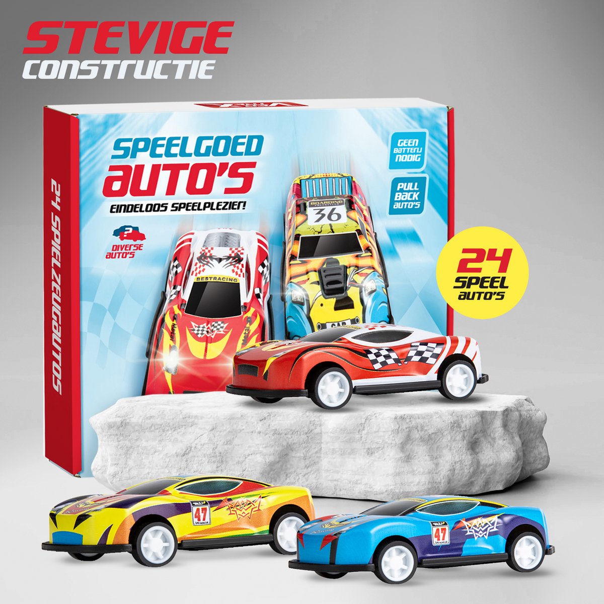 Vertrex Speelgoed Auto Set - 24 stuks - Autos voor Jongens - Speelgoedauto - Pull Back Wheels Autootjes - Auto's - Speelgoedautootjes — afbeelding 6