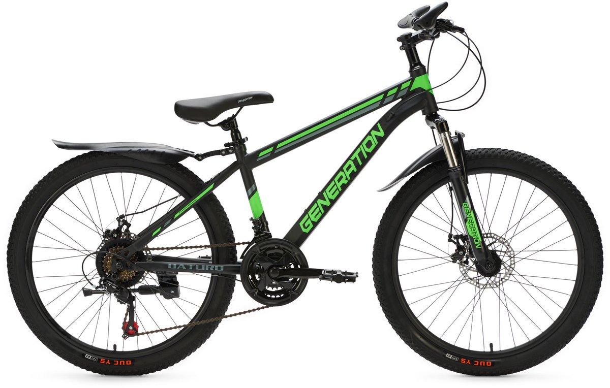 Generation Baturo mountainbike 24 inch - Groen - Spatborden
