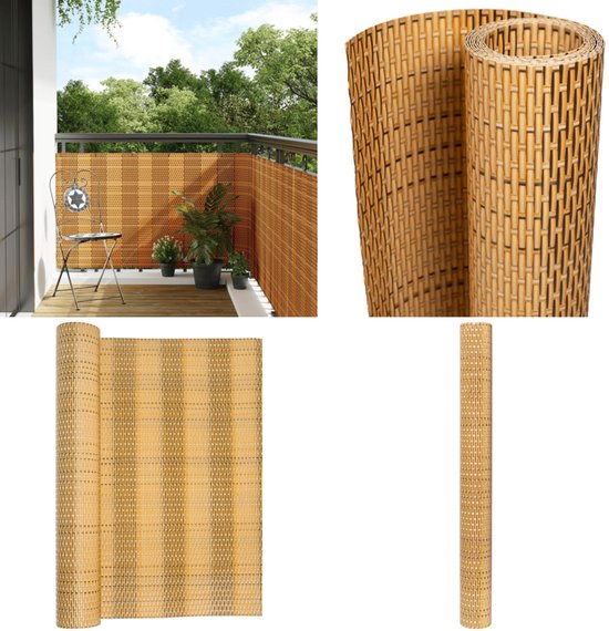 vidaXL Balkonscherm - 500x100 cm - Poly Rattan - Zwart