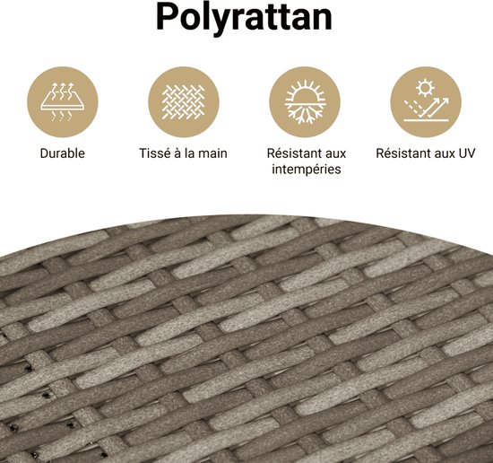 vidaXL Ensemble de salon - Ensembles lounge - Ensemble de jardin - Banc de jardin - Ensemble de salon 6 pièces avec coussins en résine tressée grise