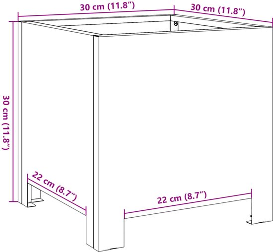vidaXL Plantenbak met uitneembare bak rattan-look 21/32 L PP - Bloembakken en Plantenbakken