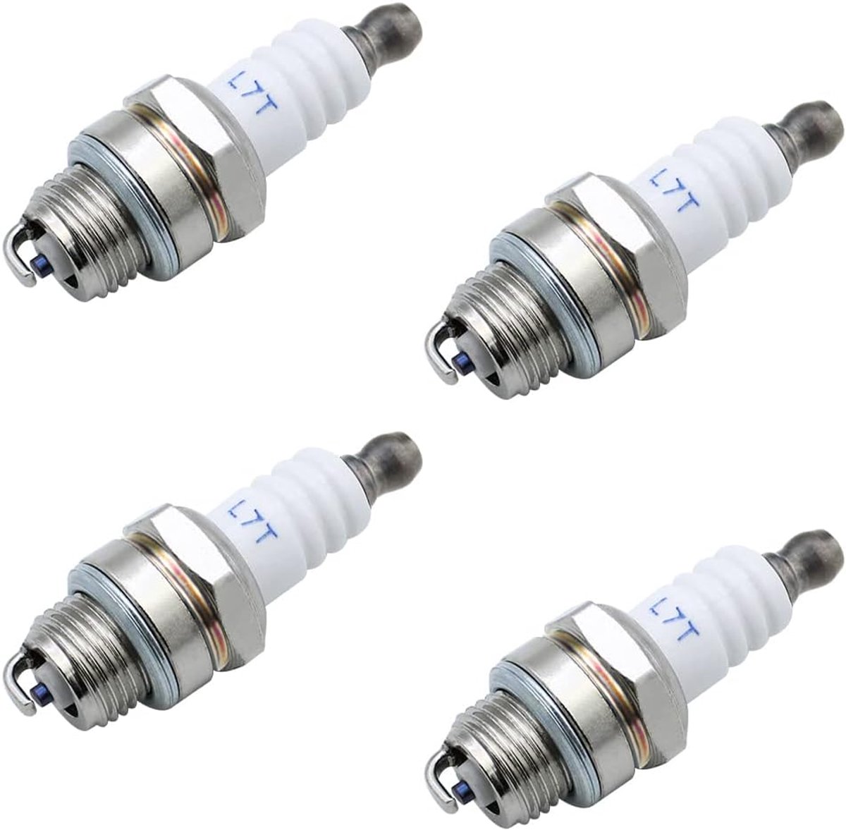 4 Pack L7T Bougies voor 2-Takt Tuinmachines - Vervangingsaccessoires voor Grastrimmers, Kettingzagen en Heggenschaar