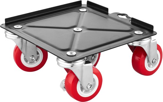 Meubelverhuiswagen, 198 x 198 x 75 mm, max. draagvermogen 1575 kg, Meubeltransporter met 5x 360° draaibare wielen, Gereedschapsset voor het