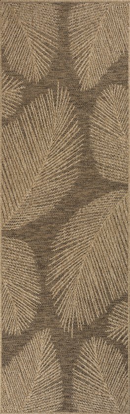 le tapis Kansas Tapis pour l'intérieur et l'extérieur en aspect jute naturel, résistant aux intempéries, adapté à la terrasse, Naturel, 80 x 250