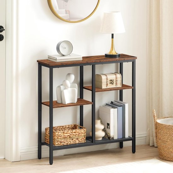 HOOBRO BF79XG01 Consoletafel, smalle bijzettafel, sofatafel, 4-laags