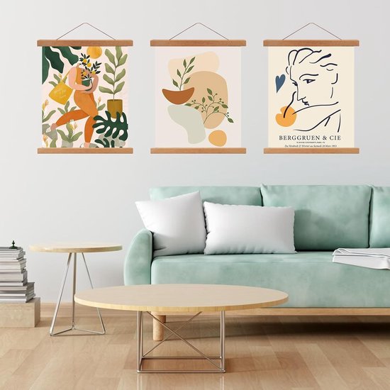 Kant-en-klare Galerij Wanddecoratie Frame 61x91 RLAVBL Lot De 6 Cadres 61 X 91,5 Cm En PVC Noir, Pour Posters Wainscoting Frame Foto Lijsten 70x90