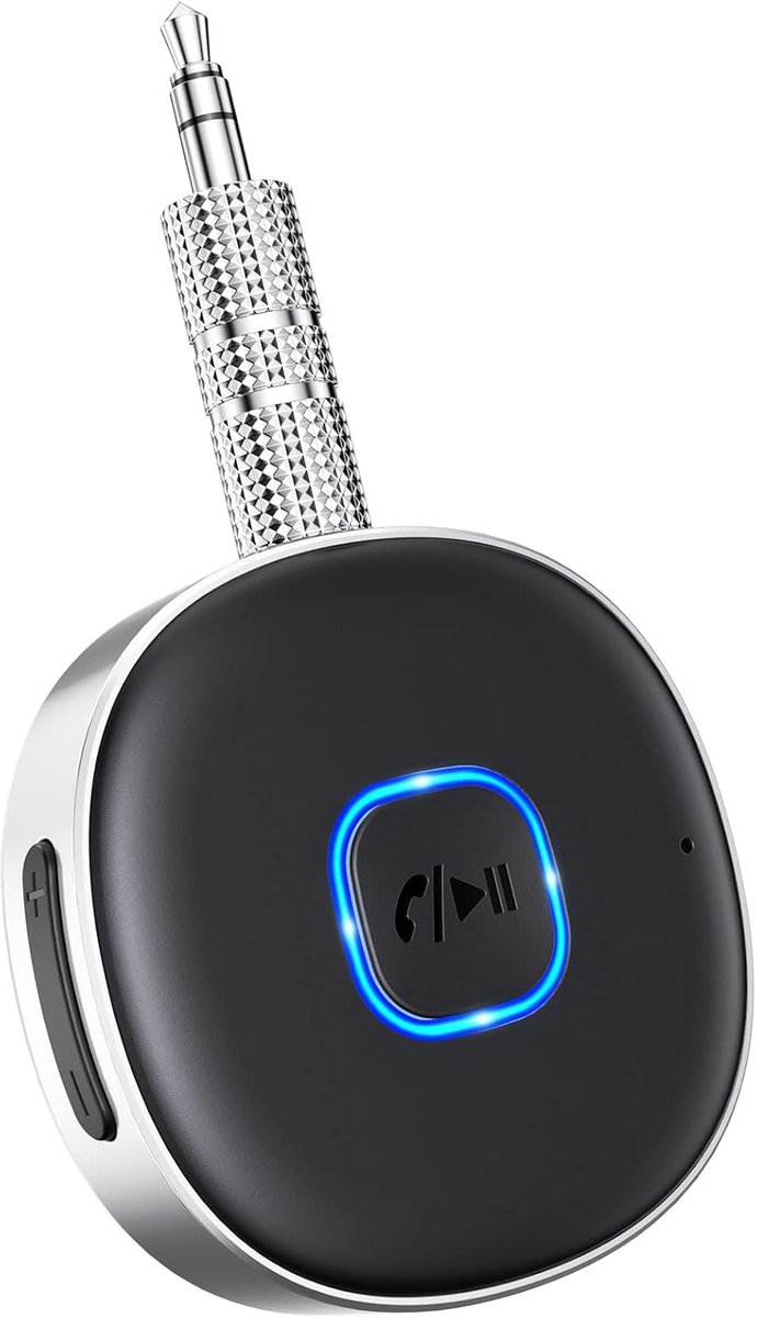 Bluetooth Ontvanger 5.0 voor Auto en Thuis - Mini AUX Adapter met Handsfree Bellen en Dual Connection