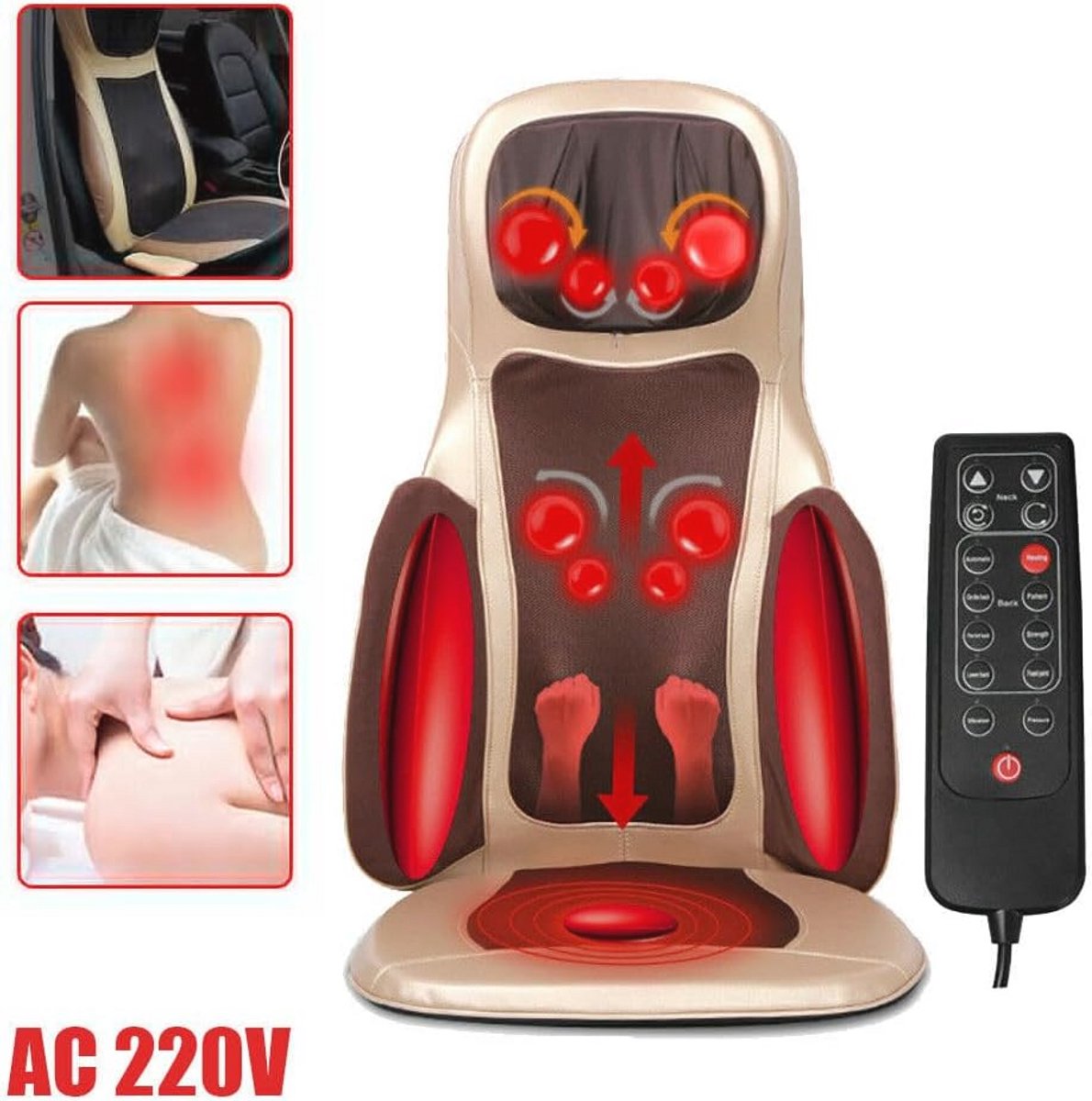 Shiatsu Massagemat voor Nek, Rug en Billen thumbnail 3