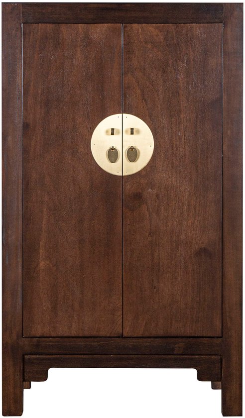 Fine Asianliving Chinese Kast Earthy Bruin - Orientique Collection B70xD40xH120cm Chinese Meubels Oosterse Kast