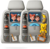 Nince premium luxe & stevige autostoel organizer met tablet houder - SET VAN 2 - Auto stoel organiser - Auto Organizer voor Kinderen - Auto Accessories - Universeel - Grijs