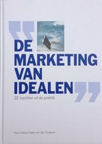 Boek 'De marketing van idealen' met quotes en een bord met 'Utopia'.