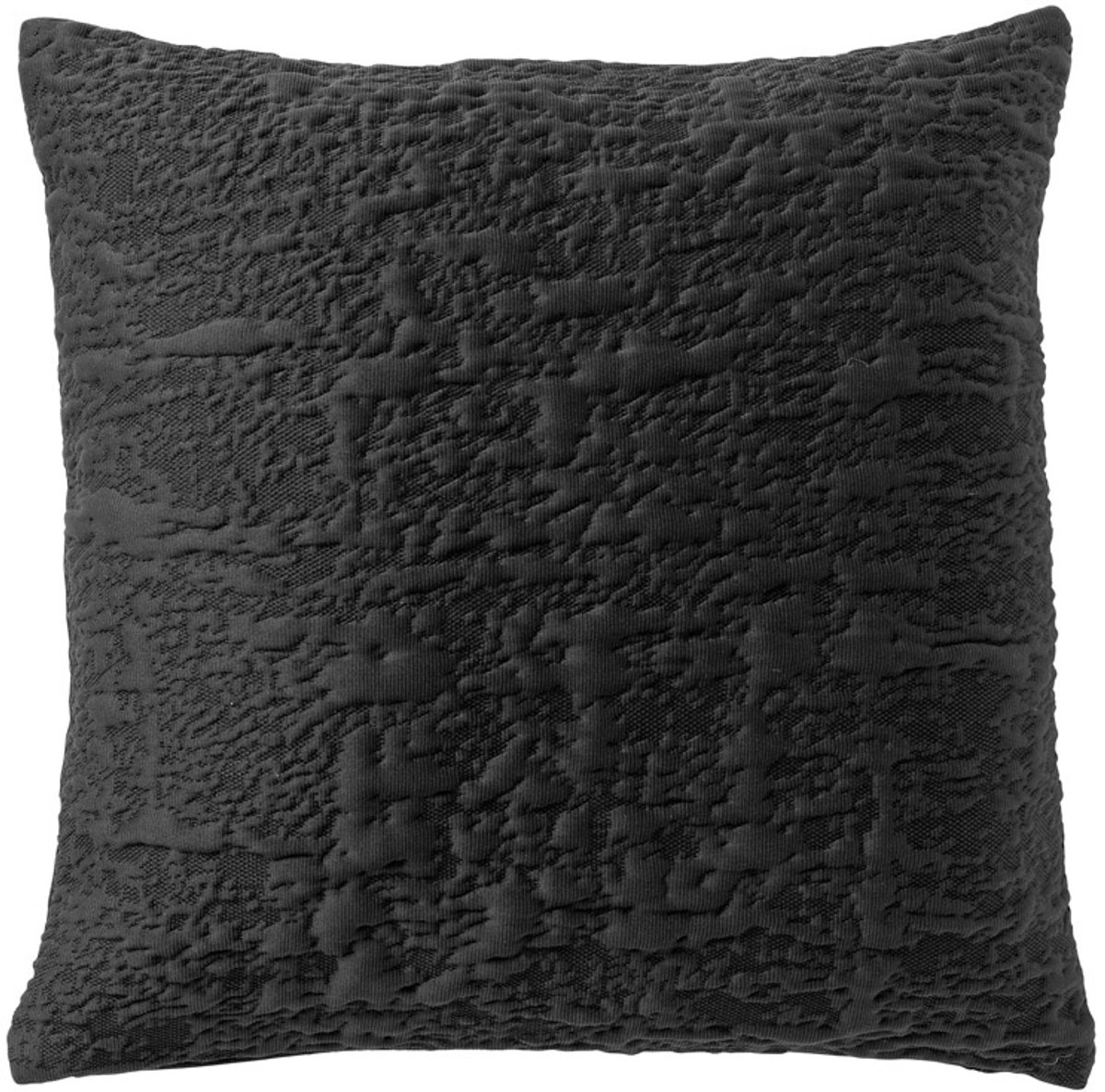 Dutch Decor LYLA - Sierkussen 45x45 cm - 3D - effen print - Raven - zwart - Inclusief binnenkussen - Luxe kussens voor woonkamer & bank