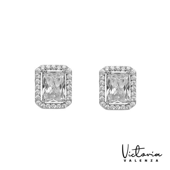 Boucles d'oreilles de Luxe Victoria Valenza Cologne pour femmes, clous Clips d'oreilles en Messing , boucles Boucles d'oreilles pour femmes - Pierre Witte - Couleur Argent - 1 paire