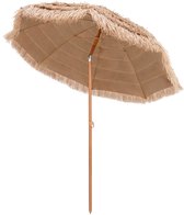 Bol.com COSTWAY Parasol Hawaii strandscherm stro UPF 50+ 30° knikbaar tuinscherm stroparasol marktparasol terrasparasol voor tui... aanbieding
