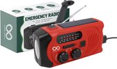Bol.com Noodradio - Solar - Opwindbaar - Rood - Powerbank zonneenergie - Zaklamp - draagbare radio aanbieding