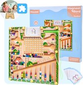Mauzek® Magnetisch Doolhof – Montessori speelgoed – Houten speelgoed – Magneet spel – Sensorisch – Activiteitenbord – Magnetisch speelgoed – Peuter Speelgoed – Voor in de auto – Voor onderweg – Jongens – Meisjes – 3 jaar – 4 jaar – 5 jaar – 6 jaar