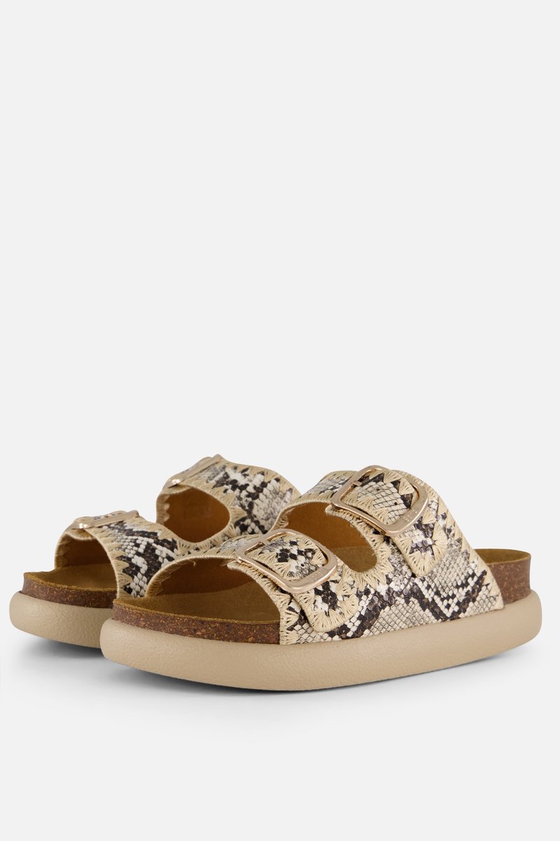 Scholl Noelle Python Slippers beige Synthetisch - Maat 36