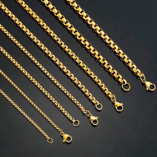 Aramat Jewels Halskettingen Stalen Jasseronketting Goudkleur aramat-jewels-halskettingen-stalen-jasseronketting-goudkleur