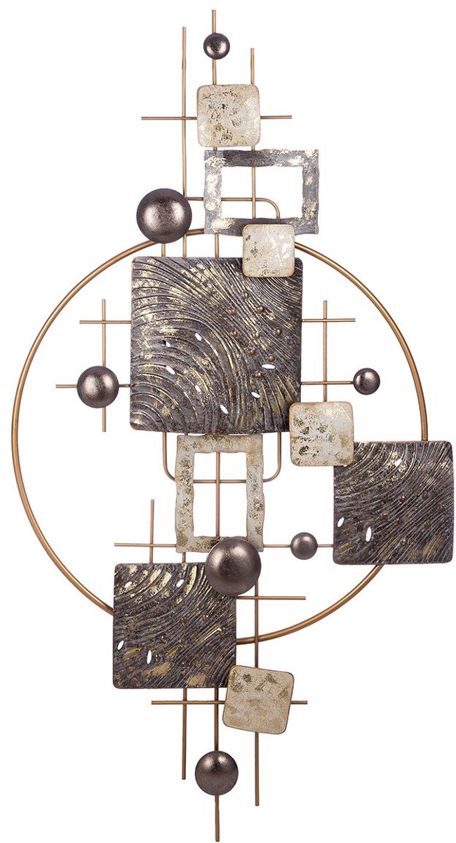 De echte Murcia Metalen wanddecoratie Grote 3D Metaal Schilderij Wanddecoratie-Geometrische abstract figuren 8x160x80 cm