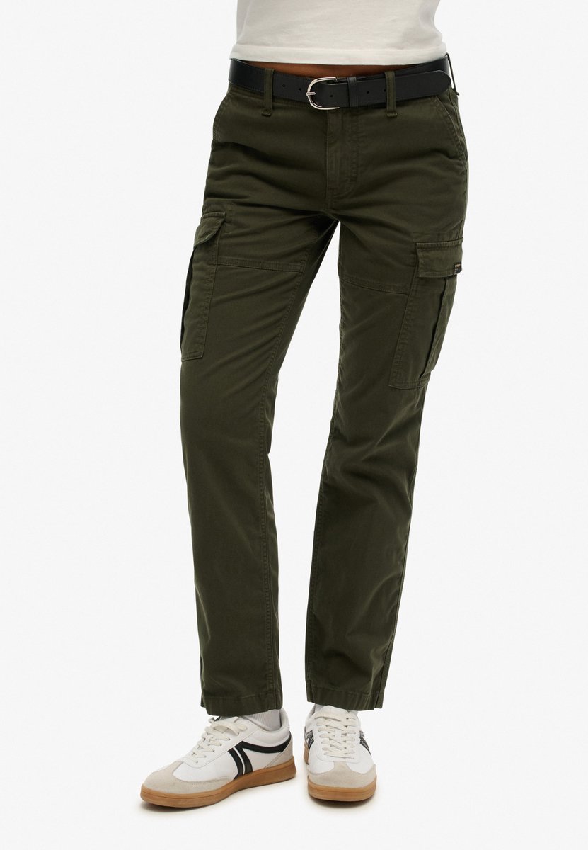 Superdry Slimfit cargobroek met middelhoge taille Dames Broeken Groen