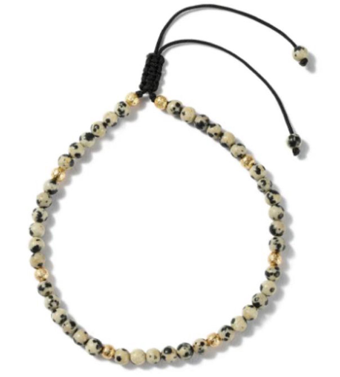 JP Family Jewelry - Enkelband - Edelsteen - Dalmatier Jaspis - Verstelbaar