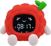 Youha Sleep Trainer et Wekker pour Enfants - Réveil de Sommeil Sans Fil - 8 Couleurs Différentes Réglables - Y Compris Écran Tactile et Fonction Veilleuse - Figurine Framboise