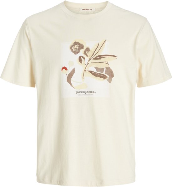 JACK&JONES PLUS JORALMERIA FRONT TEE SS CREW NECK PLS Heren T-shirt - Antique White