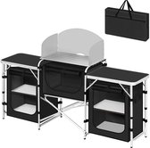 Armoire de camping pliable Mila Shop - Cuisine de camping - Cuisine de camping - Pliable - Aluminium - Incl. sac de transport - 175x110x40cm