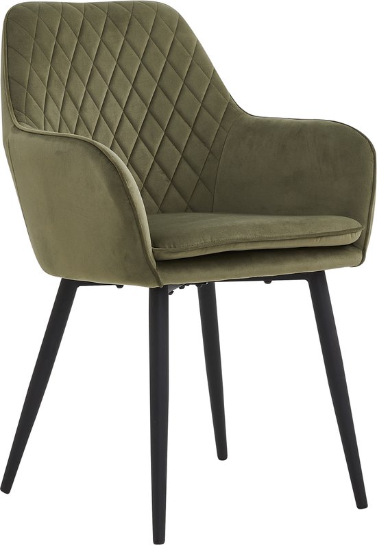 Lot De 6 Chaises Laura Velours Champagne | Pieds Métal | Assise Rembourrée | Salle à Manger Design
