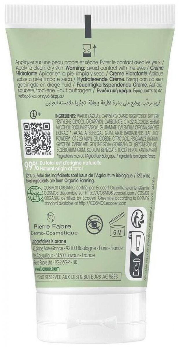Klorane Bébé Biologische Hydraterende Crème 50 ml van Klorane — afbeelding 2