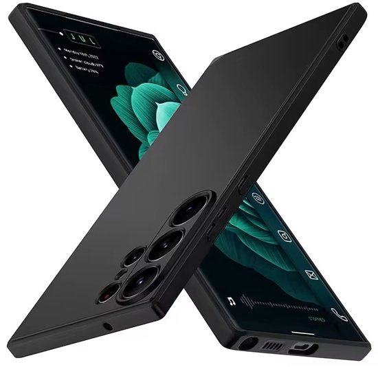 Coque Zwart compatible avec Samsung Galaxy S25 ULTRA - Coque arrière en Siliconen noir et TPU - Zwart