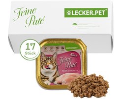 17 x 100 g Lecker.Pet® Leo's Feine Paté Rijk aan kip Nat kattenvoer Complete voeding
