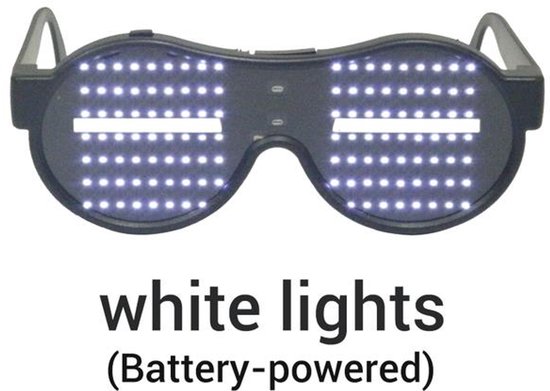 Foto: Doppler led partybril wit draadloze batterij aangedreven feestbril techno party glasses men women lichtgevende bril bril met led verlichting bril met licht perfect voor feesten bruiloften koningsdag