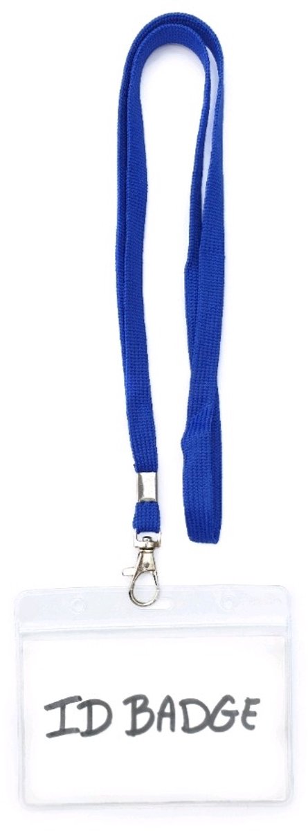 10 x badgehouder met Blauw keycord - lanyard en naamkaarthouders