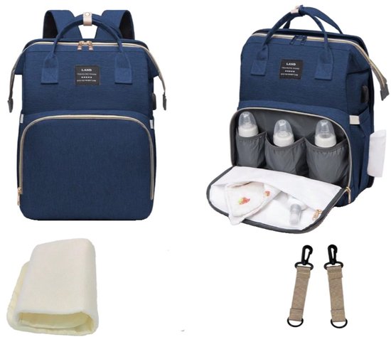 S&E Luiertas Rugzak – Waterdicht & Ruim – Multifunctionele Baby Verzorgingstas – Voor Onderweg, Reizen & Dagjes Uit – Blauw