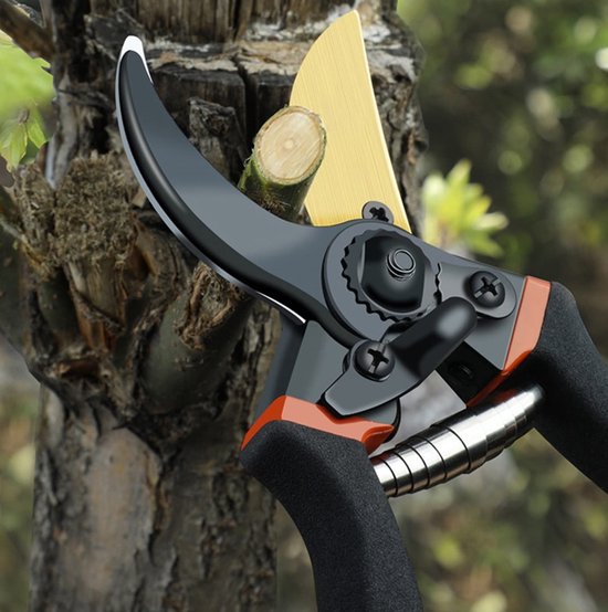 Multifunctionele tuinschaar - Titanium gecoate tuinschaar voor professioneel gebruik - Takkensnoeischaar, wijnstok- en rozensnoeischaar voor boomgaarden, tuinen en bonsai - Arbeidsbesparende handmatige snijgereedschap met comfortabele grip - SK5 staa van Merkloos	 — afbeelding 3