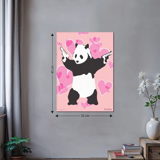 Banksy Graffiti - Canvas Schilderij 32x45 cm - Schilderijen Woonkamer
