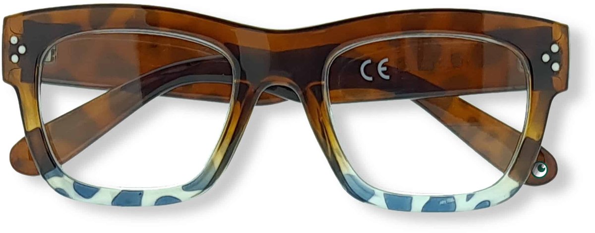 Noci Eyewear QCE301 Rumble Leesbril +4.50 - Glanzend demi met blauw