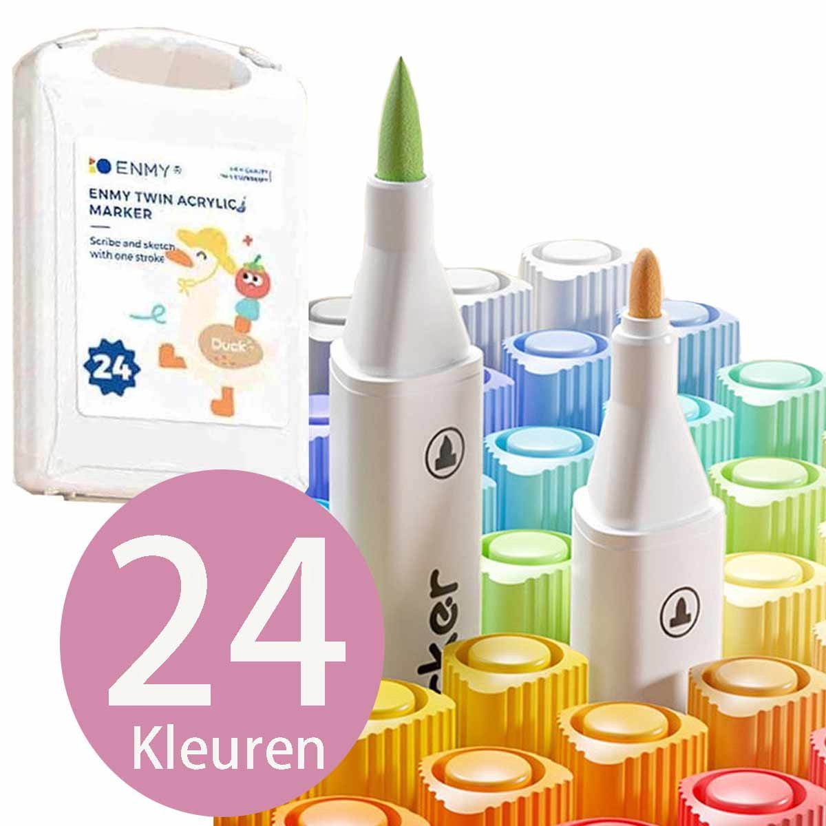 16 kleuren verfmarkers, acrylverfpennen met dubbele punt voor het schilderen van rotsen, hout