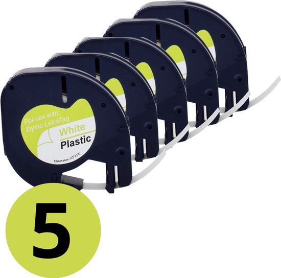 12mm X 4M Black On White Label Tape – Compatible With Dymo Tag LT 91201 (LETRA/Unbranded)