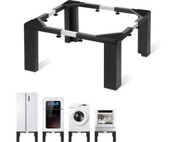 Wasmachine verhoger - Verstelbaar Wasmachine opbouwmeubel - Wasmachine Sokkel - Maximale draagkracht: 1000 pond - Zwart + Zilver