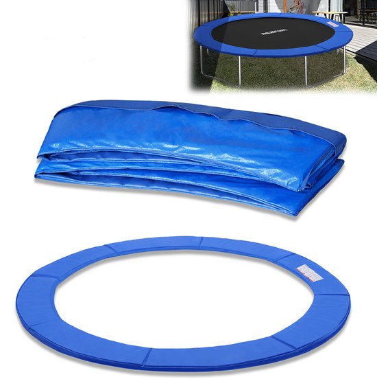 Trampoline-randafdekking, veerafdekking, Ø 366 cm, UV-bestendigheid, scheurbestendig, randbescherming, veiligheidsmat, trampoline-accessoires, standaardmaat voor trampolines blauw