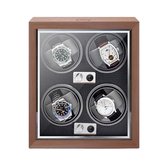 Bol.com Olvy Houten Watchwinder - 4 Horloges - Horloge Opwinder - Met LED Verlichting - Horlogebox aanbieding