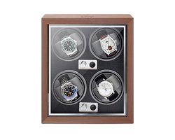 Olvy Houten Watchwinder - 4 Horloges - Horloge Opwinder - Met LED Verlichting - Horlogebox