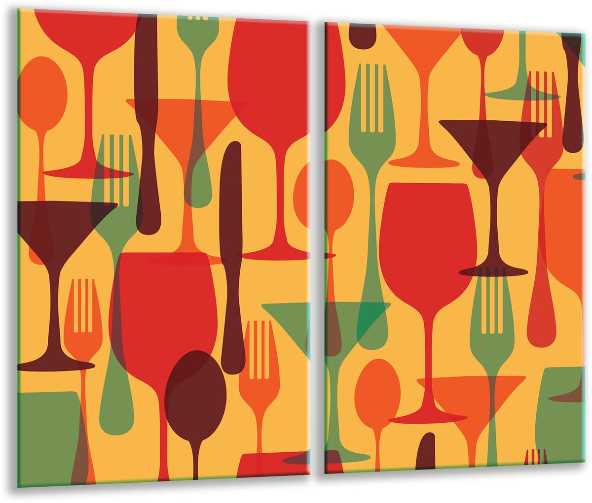 TMK ArtDeko Serie - Glazen Snijplank - 30x52cm - Inductie - Kleurvol Ontwerp